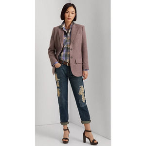 Lauren Ralph Lauren Lace Patchwork Relaxed Tapered Jeans Highland Wash 10